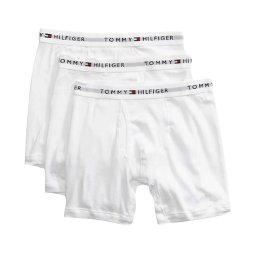 トミーヒルフィガー TOMMY HILFIGER ボクサーパンツ 3枚セット お買い得 パック 下着 09TE001 100 メンズ ホワイト 綿 コットン