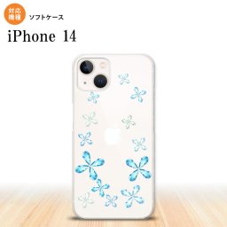 iPhone14 iPhone14 スマホケース 背面ケースソフトケース 花柄 カット 水色 2022年 9月発売 nk-i14-tp805