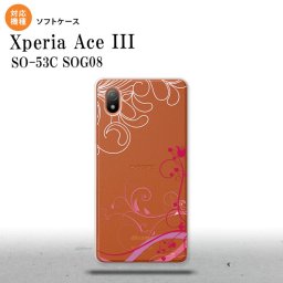SO-53C SOG08 ワイモバイル Xperia Ace III スマホケース 背面ケースソフトケース 草 ボタニカル ピンク 2022年 6月発売 nk-so53c-tp1626