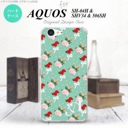 【SHV34】【スマホケース/スマホカバー】【アクオス セリエ】SHV34 スマホケース AQUOS SERIE ケース アクオス セリエ イニシャル 花柄・バラ（B） ターコイズ nk-shv34-244ini【メール便送料無料】