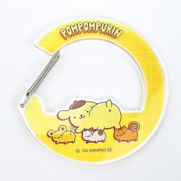 サンリオ ポムポムプリン アクリルカラビナ イエロー ユニーク 日本製 Sanrio