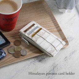 スモールクロコダイル (ポロサス) ファスナーポケット付きカードケース メンズ ヒマラヤ ブランド ノーブランド 日本製 薄型 小銭入れ コインケース ギフト プレゼント 4FA (06001944r)