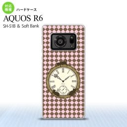 SH-51B AQUOS R6 AQUOS R6 スマホケース ハードケース 時計 チェック ピンク メンズ レディース nk-r6-1221