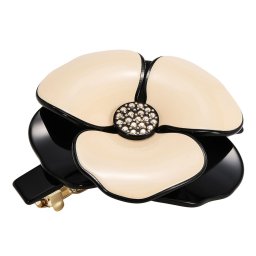 アレクサンドル ドゥ パリ ALEXANDRE DE PARIS バレッタ AA8-14178-03 BLK LISERAI リズレ カメリア 8cm ヘアクリップ スワロフスキークリスタル 髪留め レディース ブラック＋ベージュ系
