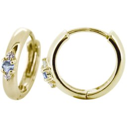 フープピアス 18k メンズ 太め シンプル 片耳 リングピアス アクアマリンサンタマリア 父の日 2024