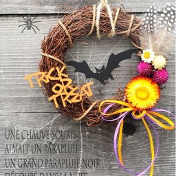 ハロウィン リース ドライフラワー Halloween Boo コウモリハロウィン コウモリが飛ぶリース 大人のハロウィン ハロウィンのお楽しみ Trick or Treat オリジナル	【ギフト】【プレゼント】【ラッピング 】【花 】【プリザーブド フラワー】【ハロウィン ギフト】