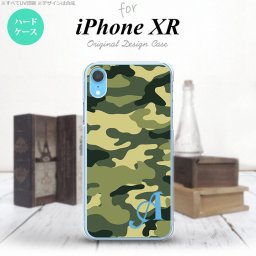 iPhoneXR iPhone XR スマホケース ハードケース ウッドランド 迷彩 A 緑 +アルファベット メンズ レディース nk-ipxr-1157i