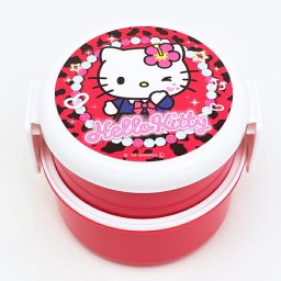 サンリオ ハローキティ 丸型ランチボックス2段（フォーク付き） お弁当箱 日本製 Sanrio