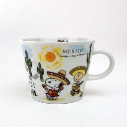 PEANUTS スヌーピー スヌーピー 世界旅行マグカップ メキシコ マグ コップ 食器 陶器 ホワイト 日本製