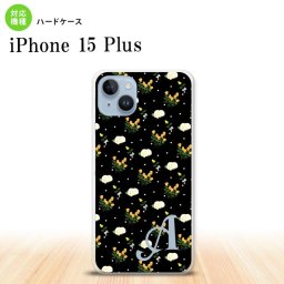 iPhone15 plus iPhone15 plus スマホケース 背面ケース ハードケース 花柄 バラ ドット 小 黒 +アルファベット 2023年 9月発売 nk-i15pl-250i