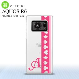 SH-51B AQUOS R6 AQUOS R6 スマホケース ハードケース トランプ 帯 ピンク クリア +アルファベット メンズ レディース nk-r6-530i