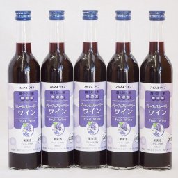 5本セット(果物ワイン グレープ&ブルーベリー alc.4%甘口) 500ml×5本