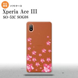 SO-53C SOG08 ワイモバイル Xperia Ace III スマホケース 背面ケースソフトケース 花柄 サクラ D クリア ピンク 2022年 6月発売 nk-so53c-tp186