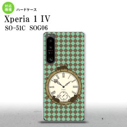 SO-51C SOG06 XPERIA 1 IV Xperia 1 IV スマホケース 背面ケース ハードケース 時計 チェック 緑 メンズ レディース nk-xp14-1223