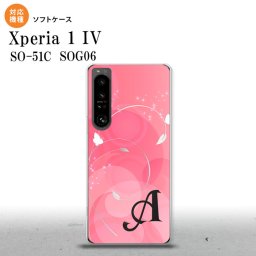 SO-51C SOG06 XPERIA 1 IV Xperia 1 IV スマホケース 背面ケースソフトケース バタフライ 蝶 A ピンク +アルファベット メンズ レディース nk-xp14-tp202i