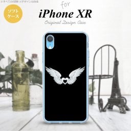 iPhoneXR iPhone XR スマホケース ソフトケース 白翼 ハート 黒 グレー メンズ レディース nk-ipxr-tp474