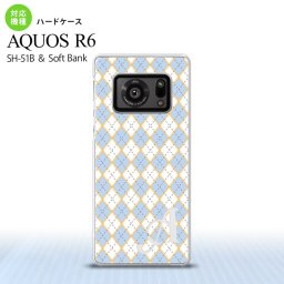 SH-51B AQUOS R6 AQUOS R6 スマホケース ハードケース アーガイル 青 グレー +アルファベット メンズ レディース nk-r6-1413i