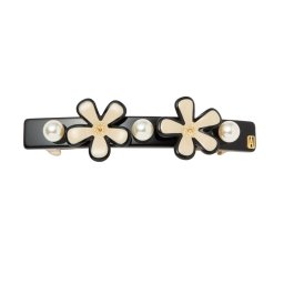 アレクサンドル ドゥ パリ ALEXANDRE DE PARIS ヘアアクセサリー バレッタ AA8 17784 04 N NOIR CONTER FLEURETTE パール 花 レディース ブラック