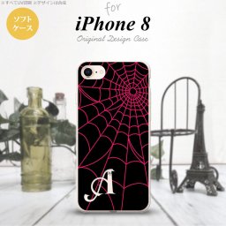 【iPhone8】【スマホケース/スマホカバー】【アイフォン8】iPhone8 スマホケース ケース アイフォン8 イニシャル 蜘蛛の巣A ピンク nk-ip8-tp935ini【メール便送料無料】