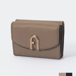 フルラ FURLA WP00218 BX0053 三つ折り財布 プリムラ Sサイズ レディース 財布 ミニ財布 レザー 本革 小銭入れ シンプル コンパクトウォレット 折りたたみ ギフト PRIMULA S COMPACT WALLET プレゼント お祝い 記念 グレージュ ブラック