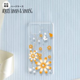 Aquos sense4 SH-41A ケース ハードケース スマホケース 花柄 ガーベラ オレンジ nk-sens4-801
