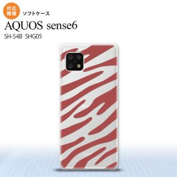 SH-54B SHG05 AQUOS sense6 スマホケース ソフトケース ゼブラ 赤 メンズ レディース nk-sens6-tp023