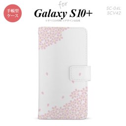 SC-04L SCV42 Galaxy S10+ 手帳型スマホケース カバー 桜 薄ピンク nk-004s-s10p-dr1421