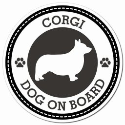 CORGI コーギ ブラック 肉球 カーサイン 車 マグネットステッカー 犬 マグネット 強力 直径13cm 丸型 おしゃれ かわいい ドラレコステッカー 安全対策 危険運転 煽り運転 アニマル 動物 犬種別 屋外 防水 屋内 肉球マーク