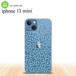 iPhone13mini iPhone13 mini ケース ハードケース 唐草 クリア 水色  nk-i13m-1127