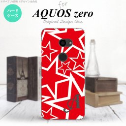 AQUOS zero アクオス ゼロ 801SH スマホケース カバー ハードケース 星 赤×白 イニシャル 対応 nk-801sh-1120i[スマホ,スマホケース,スマホカバー,ケース,カバー,ジャケット]