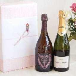 正規ドンペリニヨンロゼギフトボックス2本セット シャンパンドンペリニヨンロゼ(フランス)750mlスパークリング白ワインエレタット エルパドゥエル ブリュット (スペイン)750ml