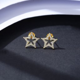 ピアス 両耳用 キュービックジルコニア ホワイト シルバー925 イエローゴールド スタッド 可愛い かわいい モチーフ 星 スター ce20121212