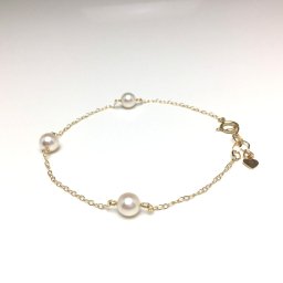 真珠 ブレスレット パール アコヤ真珠 約5.5mm マルチカラー K18 イエローゴールド アジャスター 73121 イソワパール