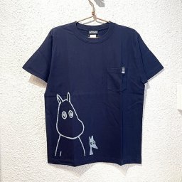 ムーミン ポケット Tシャツ (ネイビー) Mサイズ アパレル
