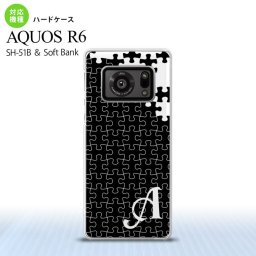 SH-51B AQUOS R6 AQUOS R6 スマホケース ハードケース パズル 黒 +アルファベット メンズ レディース nk-r6-1201i