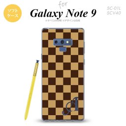 Galaxy Note 9 ギャラクシー ノート9 SC-01L SCV40 スマホケース カバー ソフトケース スクエア 茶 イニシャル 対応 nk-note9-tp132i[スマホ,スマホケース,スマホカバー,ケース,カバー,ジャケット]