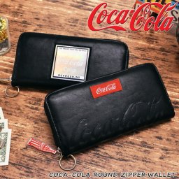 Coca Cola コカコーラ ラウンドファスナー 長財布 サイフ メンズ レディース ブランド おしゃれ 人気 大容量 合皮 革 ロングウォレット 男性 女性 小学生 中学生 高校生 大学生 大人 ビッグロゴ オーロラ 51235 51236