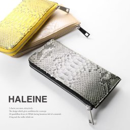 HALEINE ブランド ダイヤモンド パイソン 長財布 L字 ファスナー レディース パイソン柄 蛇革 ヘビ柄 本革 婦人財布  母 女性 プレゼント 黄色 イエロー 金運  春財布 (06001426r) クリスマス 母の日 アクスタポーチ 推し活ケース 定年退職 バレンタイン 成人祝い