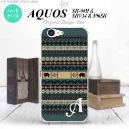 【506SH】【スマホケース/スマホカバー】【アクオス Xx3】506SH スマホケース AQUOS Xx3 ケース アクオス Xx3 イニシャル エスニックゾウ 青 nk-506sh-1573ini【メール便送料無料】