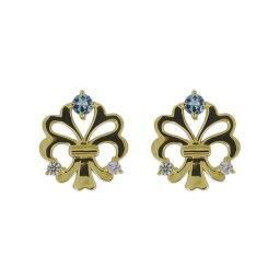 ピアス アクアマリンサンタマリア 3月誕生石 18金 レディース 20代 30代 40代 ブーケ スタッドピアス プレゼント 母の日 2024