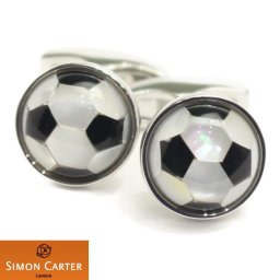 サイモンカーター SIMON CATER サッカー ボール  オニキス パール カフス カフリンクス カフスボタン