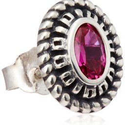 送料無料 正規品 ニコル NICOLE シルバー925 SV925 ピアス シングル 片耳 シンセティック ルビー メンズ レディース NC-LS263PR