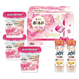 夏の贈り物お中元 ボールドジェルボールギフトセット P&G セット内容/ボールドジェルボール4D華やかプレミアムブロッサムの香り（11個）×3、除菌ジョイコンパクト贅沢シトラスオレンジの香り逆さボトル（290ml）×2