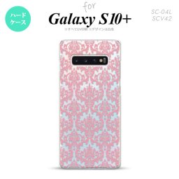 SC-04L SCV42 Galaxy S10+ スマホケース ハードケース ダマスク B クリア ピンク メンズ レディース nk-s10p-1025