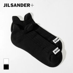 ジルサンダー プラス JIL SANDER+ JPUU766010 MUY25158 靴下 メンズ ブランド小物 ソックス ショート コットン ロゴ シンプル イタリア製 くつ下 プレゼント 黒 白 お祝い 記念 無地 ギフト 001 100 ブラック ホワイト S～L