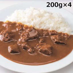 お肉たっぷりビーフカレー 中辛 4袋セット カレー 惣菜 レトルト 常温 おかず 便利 国産 牛肉 秋田県産 レトルトカレー 湯煎 温めるだけ 非常食 保存食 備蓄 こまち食品 ポスト投函便