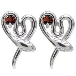 プラチナ ガーネット ピアス ヘビ 蛇 へび ピアス