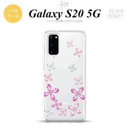 SC-51A SCG01 Galaxy S20 スマホケース ソフトケース 花柄 カット ピンク メンズ レディース nk-s20-tp076