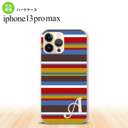 iPhone13ProMax iPhone13 Pro Max ケース ハードケース ボーダー ブルーブラウン +アルファベット iPhone13 プロ マックス 6.7インチ おしゃれ かわいい メンズ レディース キッズ デザインたくさん nk-i13pm-703i