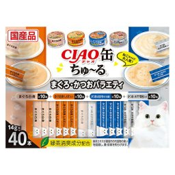 いなば CIAO 缶ちゅ～る まぐろ かつおバラエティ 猫缶 14g×40本
